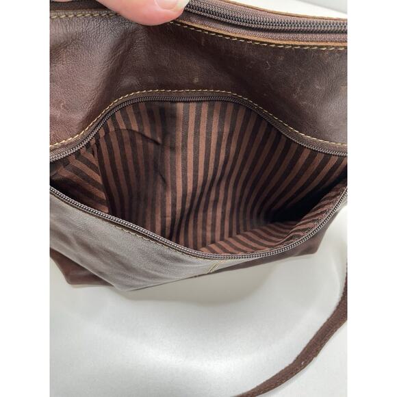 Jack Georges Buffalo Leather Large Med Adjustable Crossbody Bag Purse Brown Soft - Picture 5 of 14